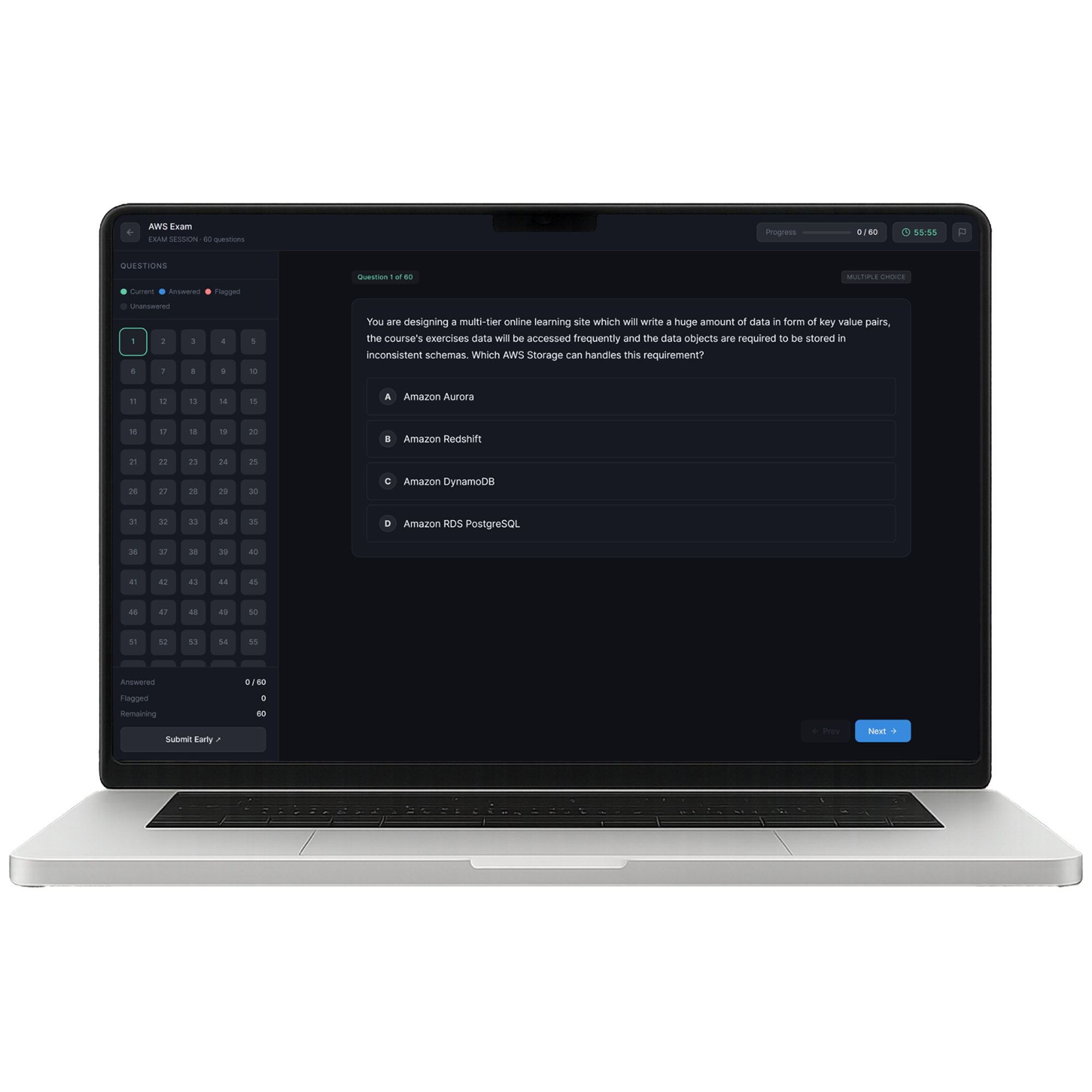 Refraxi Practice Exam Dashboard